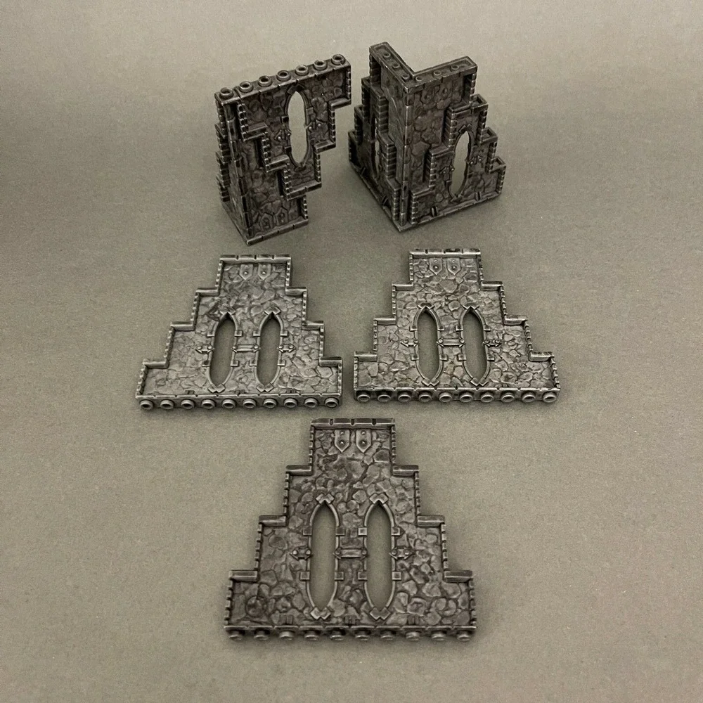 Mega‎ Blok Bloks Gray Replacement Add-on Parts Lot of 5